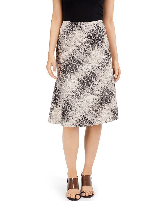 IINC International Concepts Women's Snake Print Drape Pencil Skirt Black Size X-Large