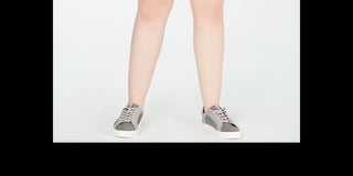 Ideology Women's Stretch Tie Pocketed Cropped Shorts Gray Size 1X