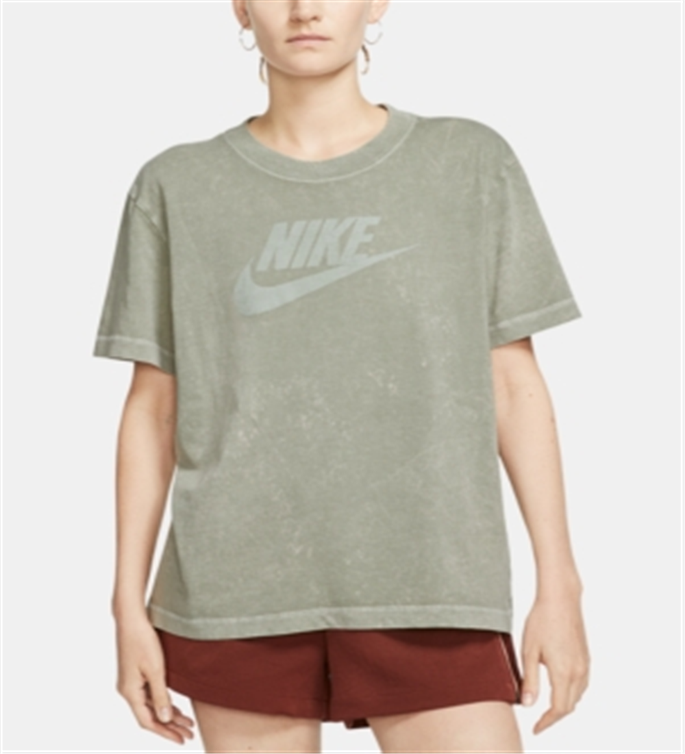 Nike Women's Sportswear Rebel Cotton T-Shirt Green Size Medium