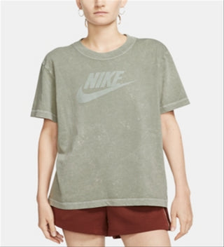 Nike Women's Sportswear Rebel Cotton T-Shirt Green Size Medium