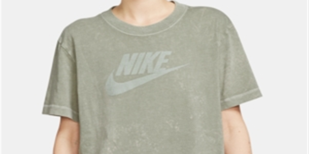 Nike Women's Sportswear Rebel Cotton T-Shirt Green Size Medium