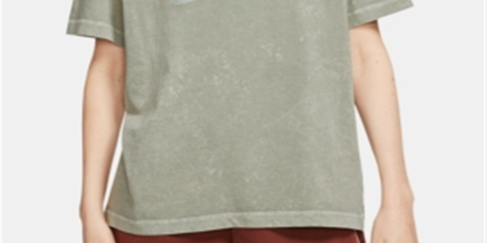 Nike Women's Sportswear Rebel Cotton T-Shirt Green Size Medium