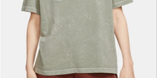 Nike Women's Sportswear Rebel Cotton T-Shirt Green Size Medium