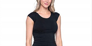 Downeast Women's Casual Wonder Tops T-Shirts Black Size L