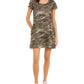 Style & Co Women's Cotton Camo Print T-Shirt Dress Green Size X-Small