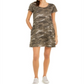 Style & Co Women's Cotton Camo Print T-Shirt Dress Green Size X-Small