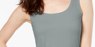 Alfani Women's Sleeveless Scoop Neck Tank Top Gray Size Large