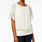 JM Collection Women's Flutter Sleeve Top Yellow Size X-Small