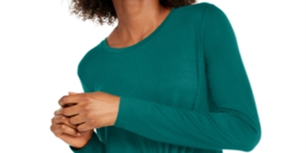 INC International Concepts Women's Twisted Top Green Size X-Small