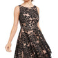 City Studios Junior's Embellished Floral Burnout Velvet Dress Pink Size 9