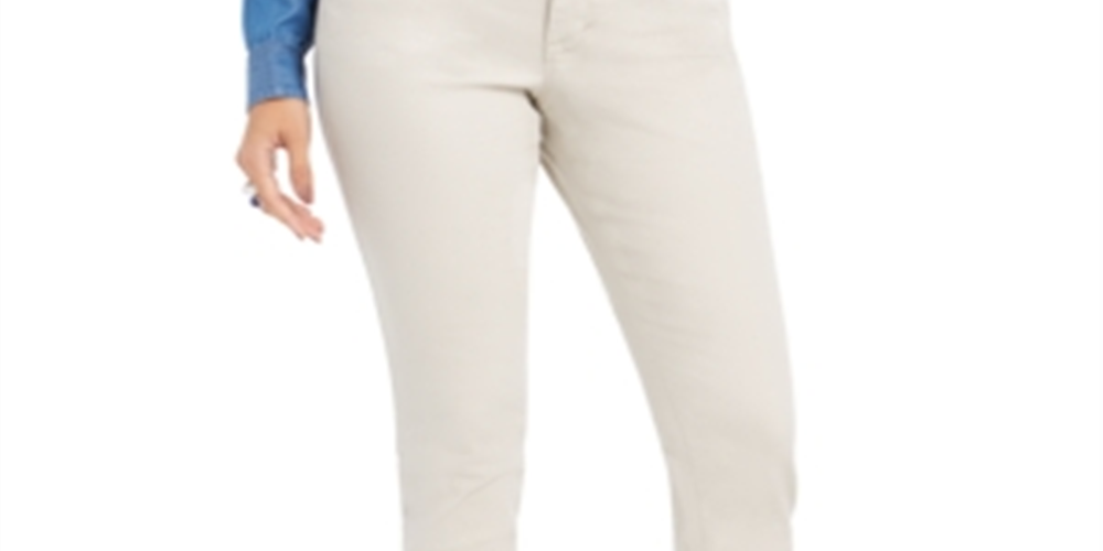 Style & Co Women's Curvy Fit Skinny Fashion Jeans Beige Size 4