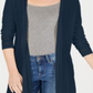 Charter Club Women's Textured Ribbed Open Cardigan Sweater Blue Size X-Small