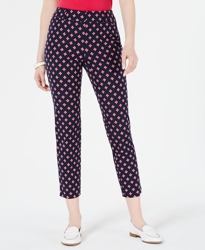 Charter Club Women's Printed Capri Pants Blue Size 14