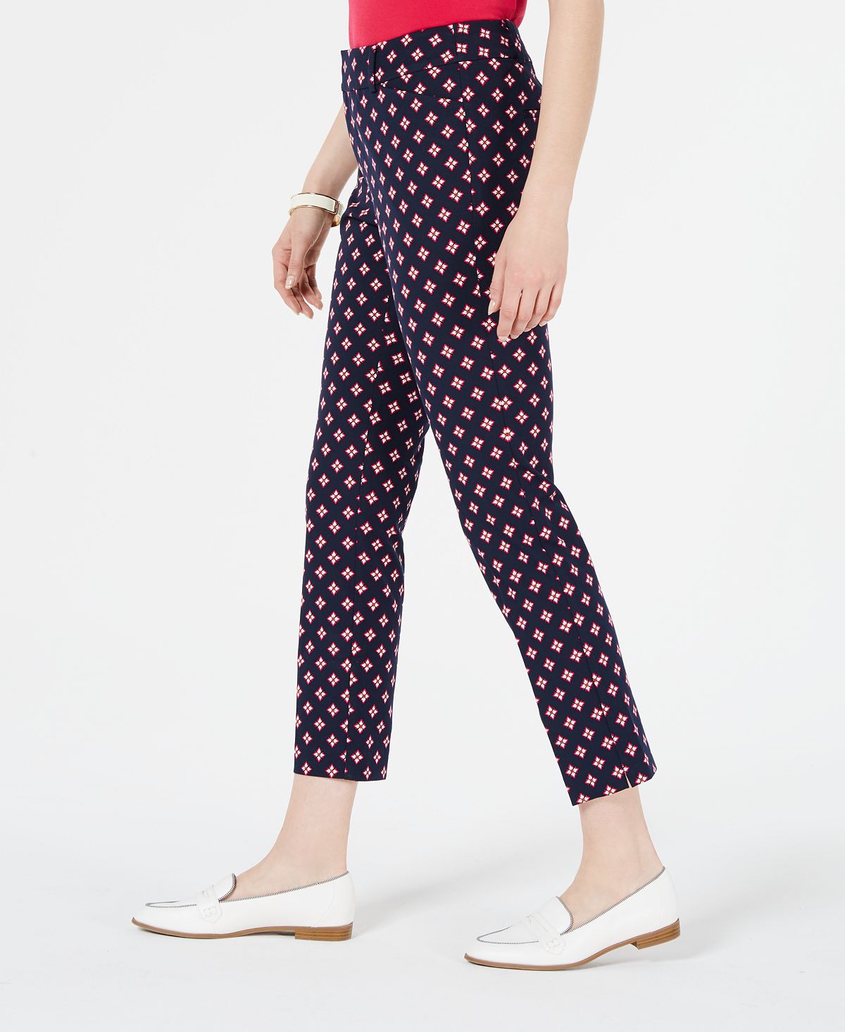 Charter Club Women's Printed Capri Pants Blue Size 14