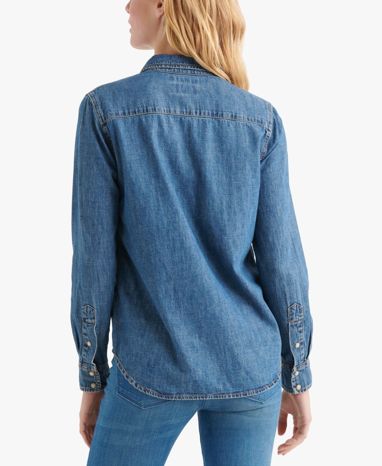 The North Face Women's Chambray Button Down Western Top Blue Size X-Large