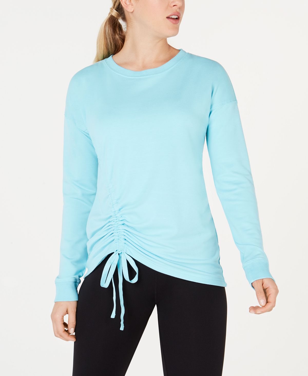 Ideology Women's Fitness Workout Pullover Top Gray Size Medium