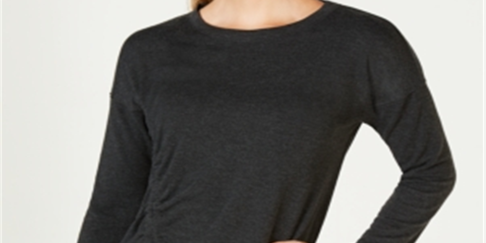 Ideology Women's Fitness Workout Pullover Top Gray Size Medium