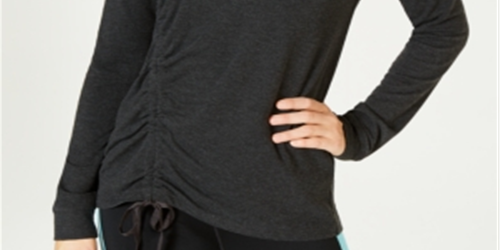 Ideology Women's Fitness Workout Pullover Top Gray Size Medium