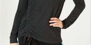 Ideology Women's Fitness Workout Pullover Top Gray Size Medium