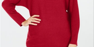 IINC International Concepts Women's Sweater Dolman Sleeve Ribbed Knit Pullover Red Size X-Small