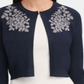 Tommy Hilfiger Women's Floral Long Sleeve Open Cardigan Sweater Blue Size X-Large