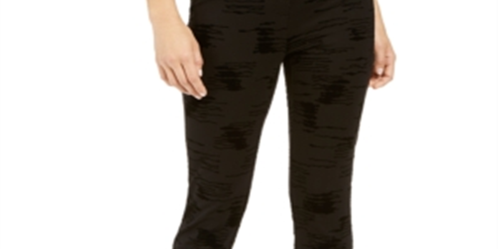 Alfani Women's Velvet Flocked High Waist Skinny Pants Black Size 4