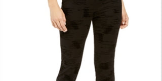 Alfani Women's Velvet Flocked High Waist Skinny Pants Black Size 4