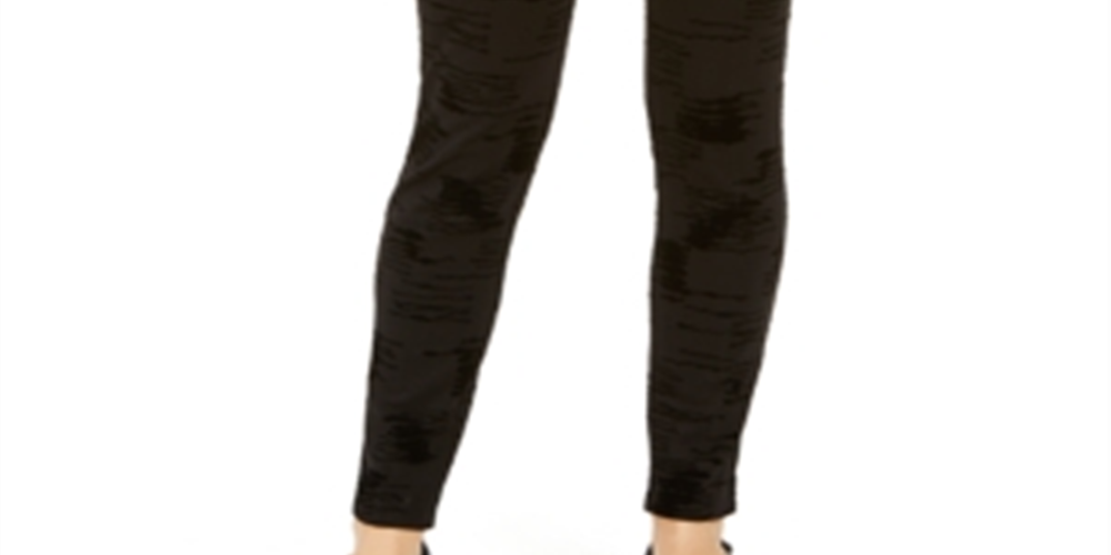 Alfani Women's Velvet Flocked High Waist Skinny Pants Black Size 4