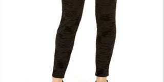 Alfani Women's Velvet Flocked High Waist Skinny Pants Black Size 4