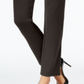 JM Collection Women's Ponte Pull on Straight Leg Pants Brown Size Petite S