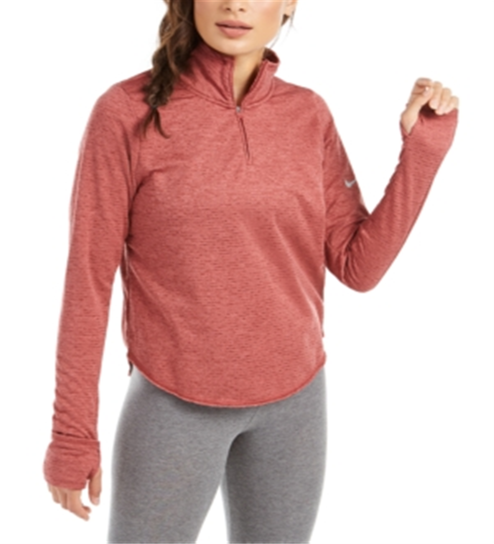 Nike Women's 1/2 Zip Running Long Sleeve Shirt Pink Size Small