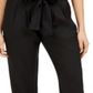 Indigo Rein Women's High Rise Pleated Paperbag Pants Black Size Small