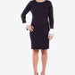 NY Collection Women's Colorblocked Sweater Dress Blue Size Petite Medium