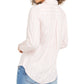 Style & Co Women's One Pocket Striped Shirt Pink Size Small