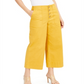 INC International Concepts Women's Wide Leg Exposed Fly Culottes Pants Yellow Size 10