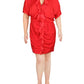IINC International Concepts Women's Ruffled Ruched Cocktail Dress Red Size X-Small