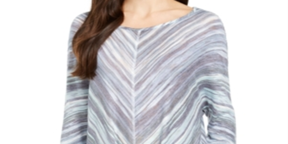 Style & Co Women's Stripe Front Tie Top Blue Size XX-Large