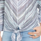 Style & Co Women's Stripe Front Tie Top Blue Size XX-Large