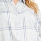 Style & Co Women's Plaid Button Down Blouse White Size 4X