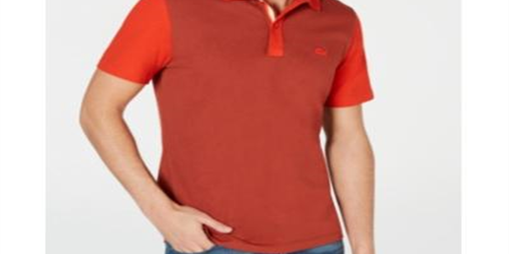 Lacoste Men's Colorblocked Polo Shirt Red Size 6