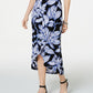 JM Collection Women's Floral Tea Length Wrap Skirt Black Size XX-Large