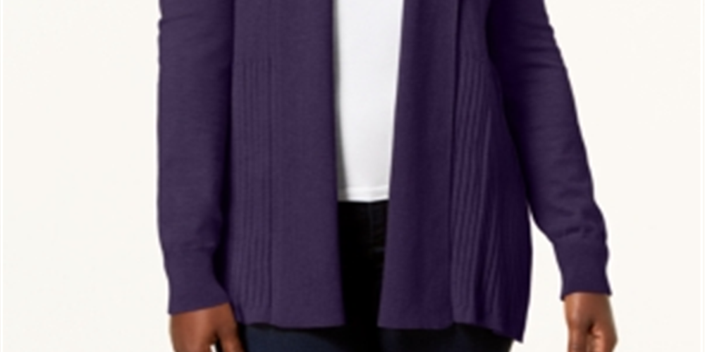Karen Scott Women's Shawl Collar Cardigan Purple Size X-Small