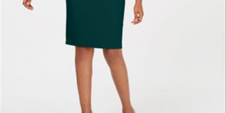 Calvin Klein Women's One Shoulder Solid Sheath Dress Green Size 12