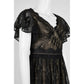 Adrianna Papell Women's Metallic Lace Long Dress Black Size 10