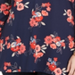 Charter Club Women's Plus Floral Print 3/4 Sleeve Tunic Blue Size 2X