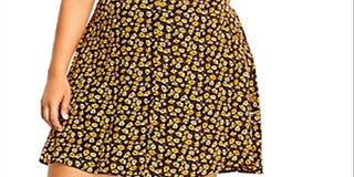City Chic Women's DITSY Dress Yellow Size 20W