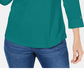 Karen Scott Women's Cotton Johnny Collar Utility Shirt Green Size X-Small