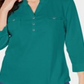 Karen Scott Women's Cotton Johnny Collar Utility Shirt Green Size X-Small