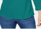 Karen Scott Women's Cotton Johnny Collar Utility Shirt Green Size X-Small