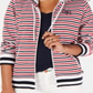 Tommy Hilfiger Women's Striped Hoodie Jacket White Size Medium